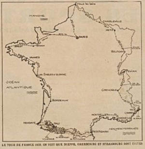 1930 Tour de France map