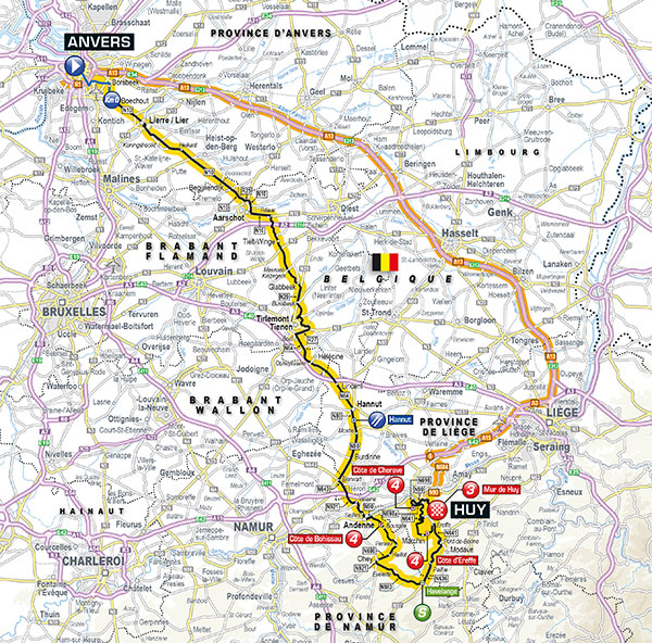2015 Tour de France stage 3 map