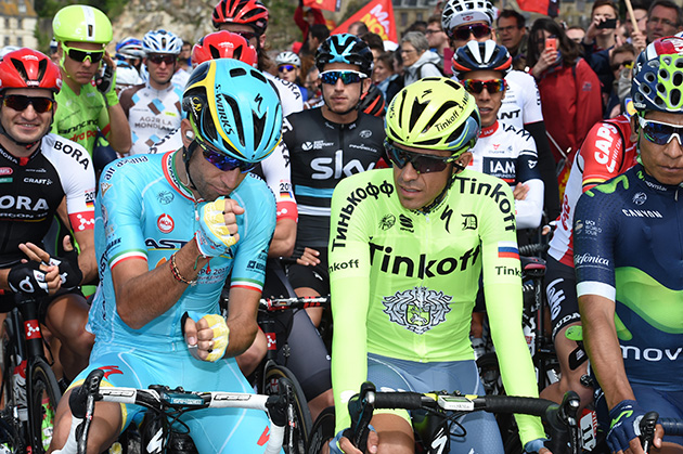 Vinceno Nobali and Albnerto Contador