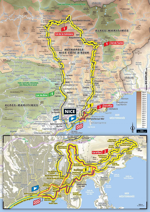 2020 Tour de France stage 2 map