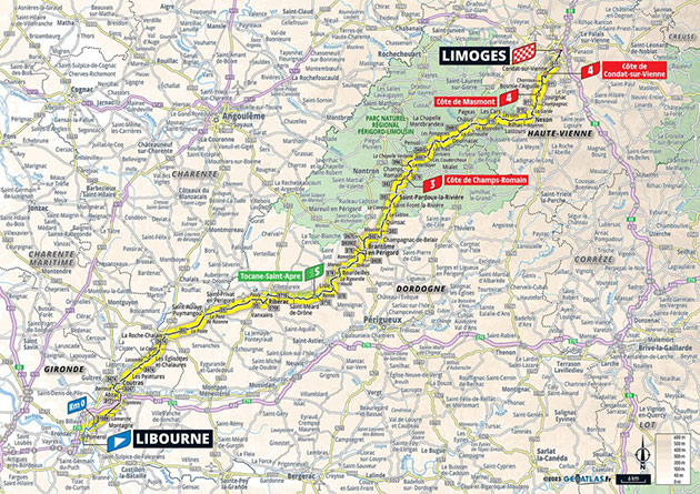 2023 Tour de France stage 8  map
