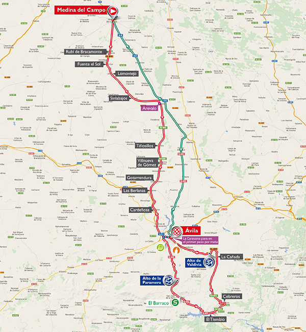 Vuelta stage 19 map 