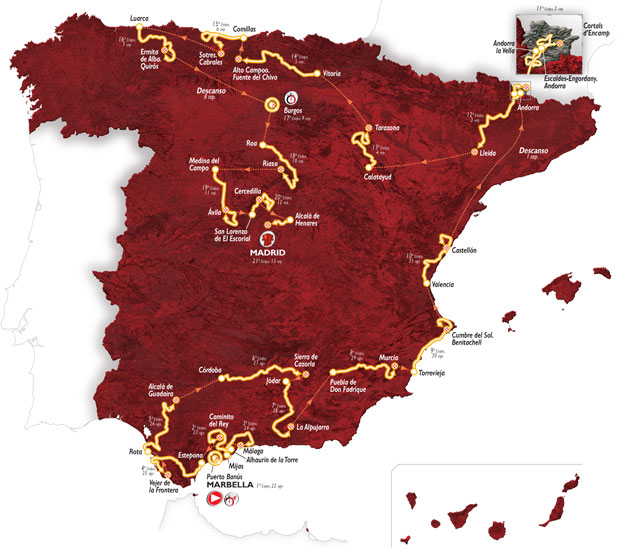 2015 Vuelta a Espana map