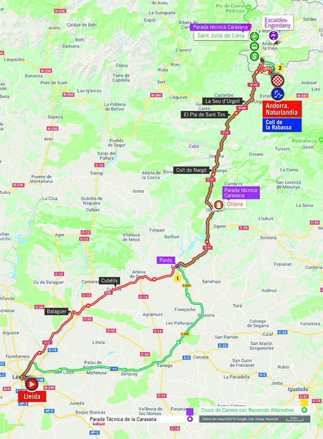Vuelta stage 19 map